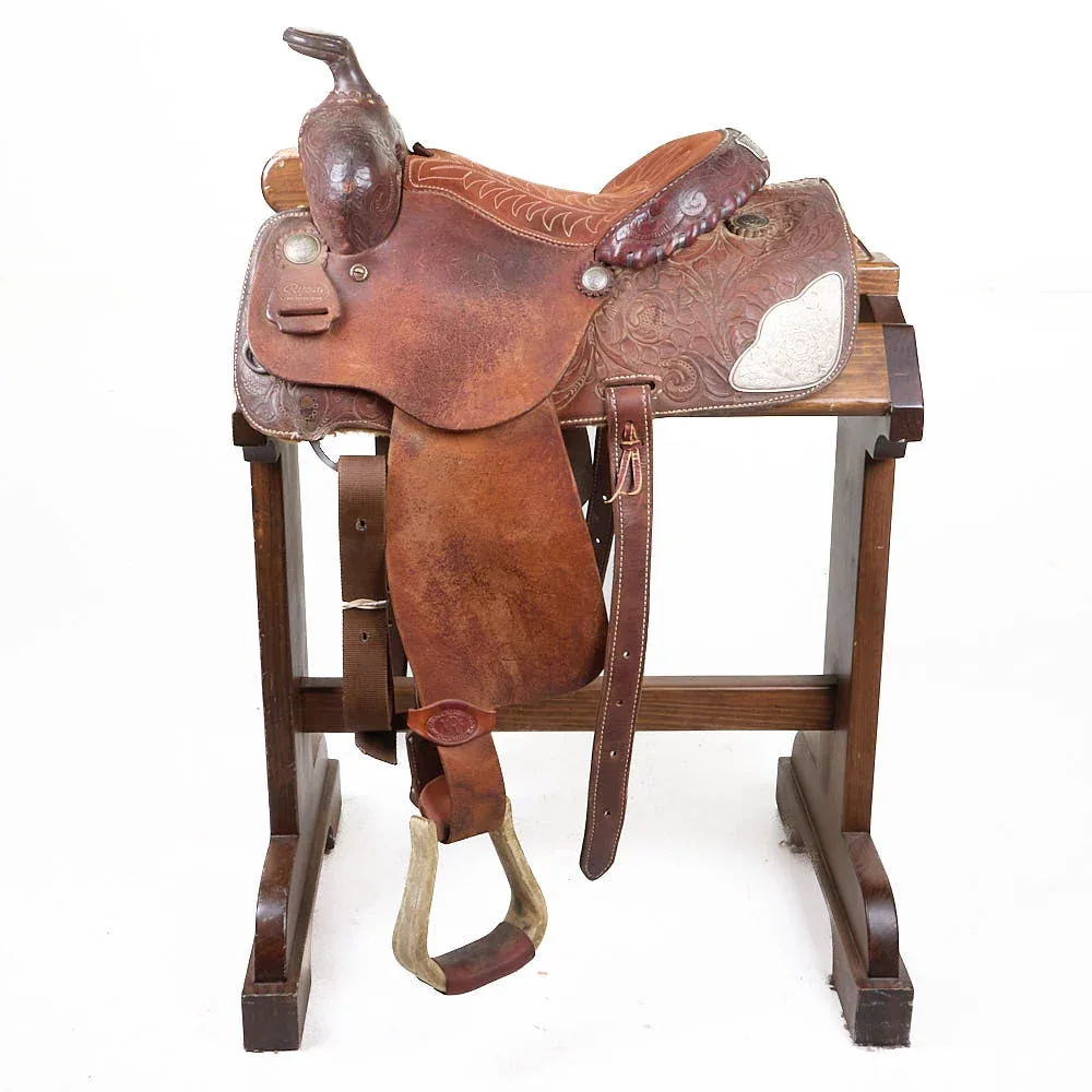 Ryon's Used 13in Padded Seat Floral Pleasure Saddle - Image 2