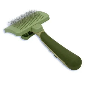 Safari Dog SelfCleaning Slicker Brush Light Green/Dark, Green, Large