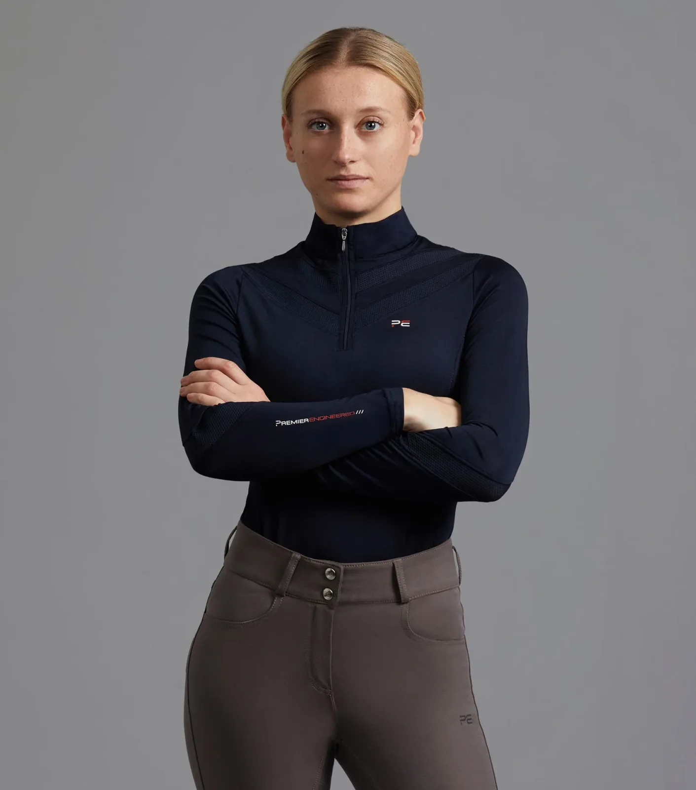 SALE - Arclos Ladies Technical Long Sleeve Riding Top Navy