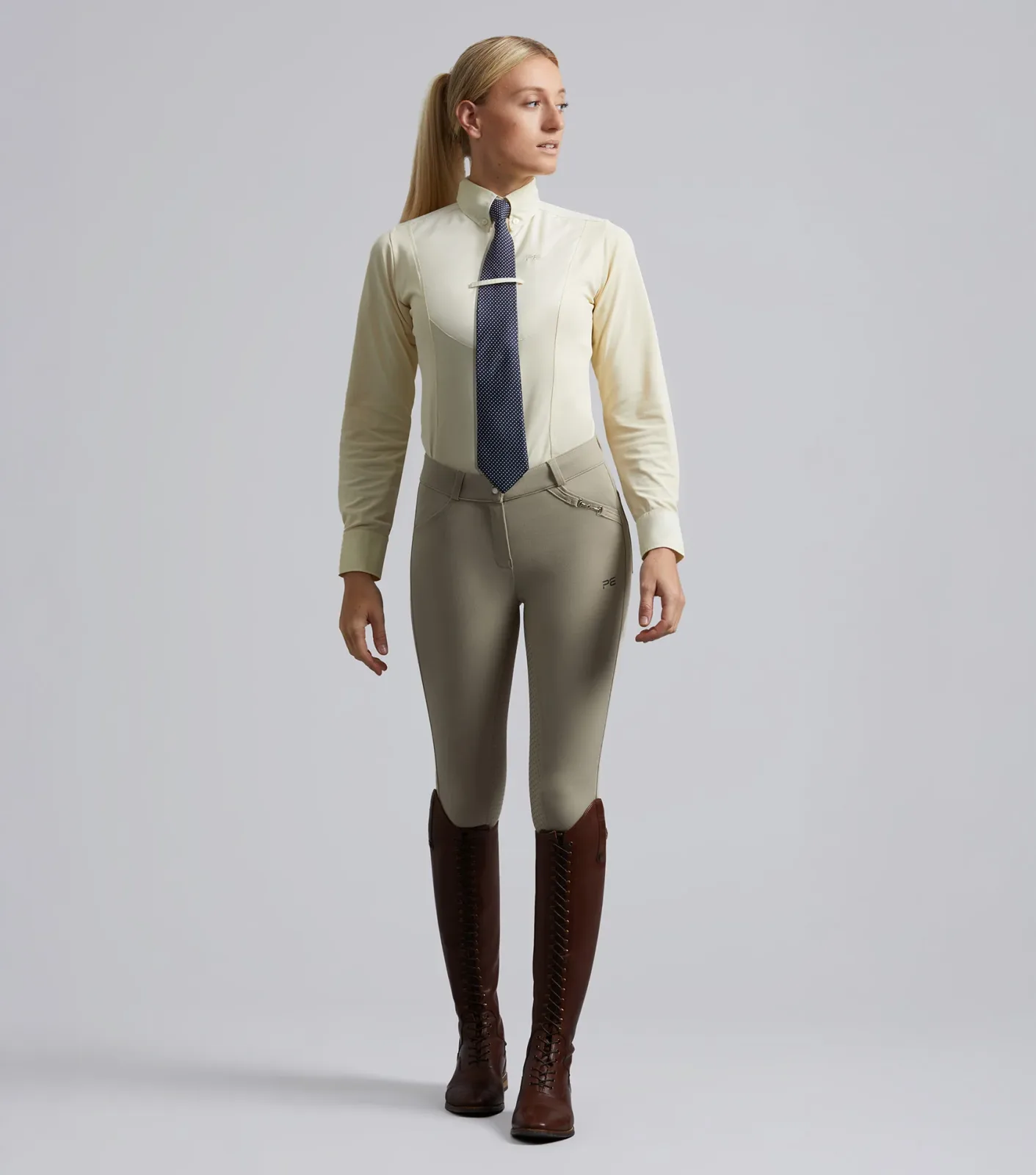 SALE - Delta Ladies Full Seat Gel Competition Riding Breeches Beige