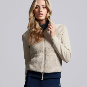 SALE - Leora Womens Teddy Fleece Hoodie Ivory Dust