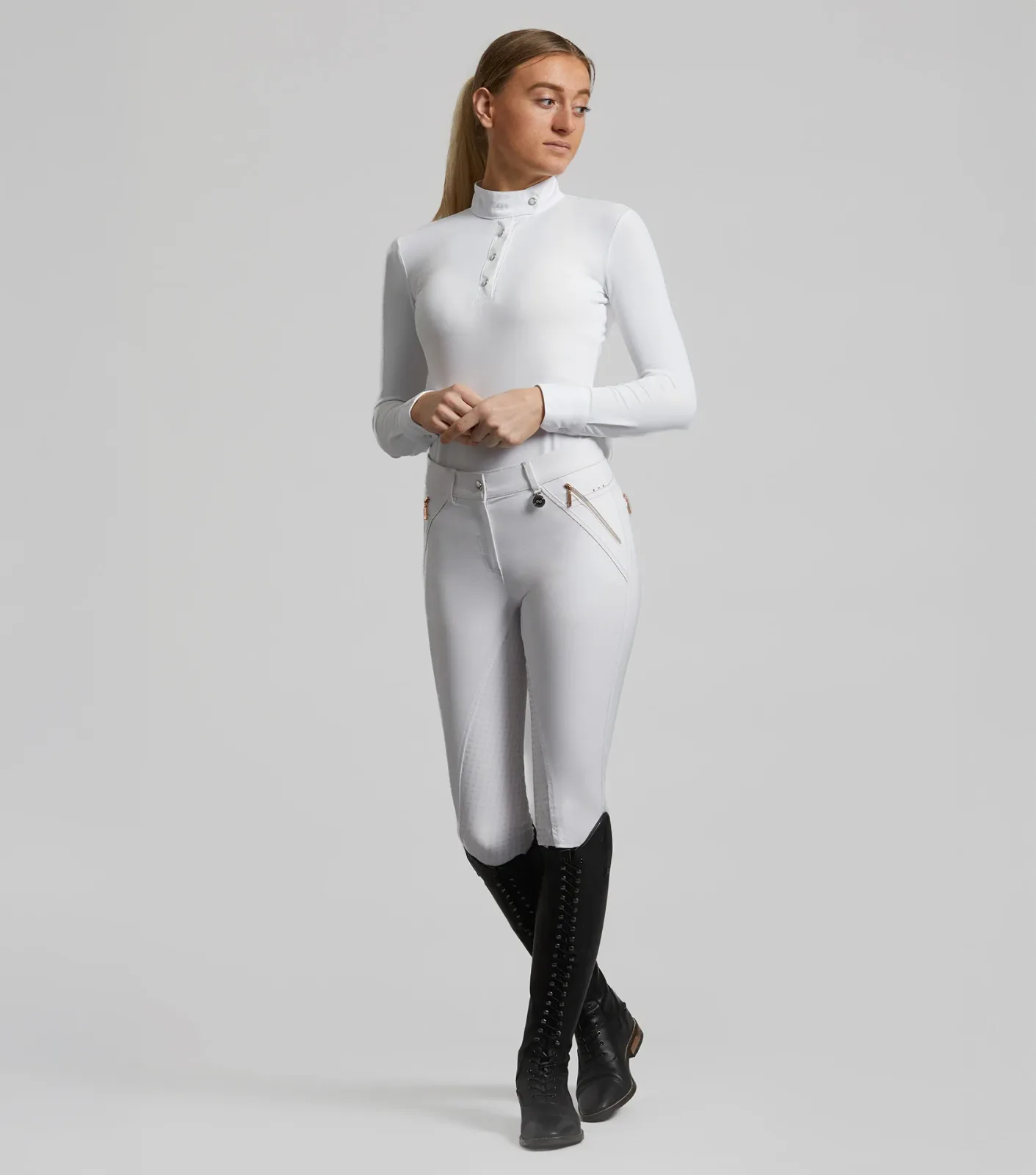 SALE - Milliania Ladies Full Seat Gel Competition Breeches White