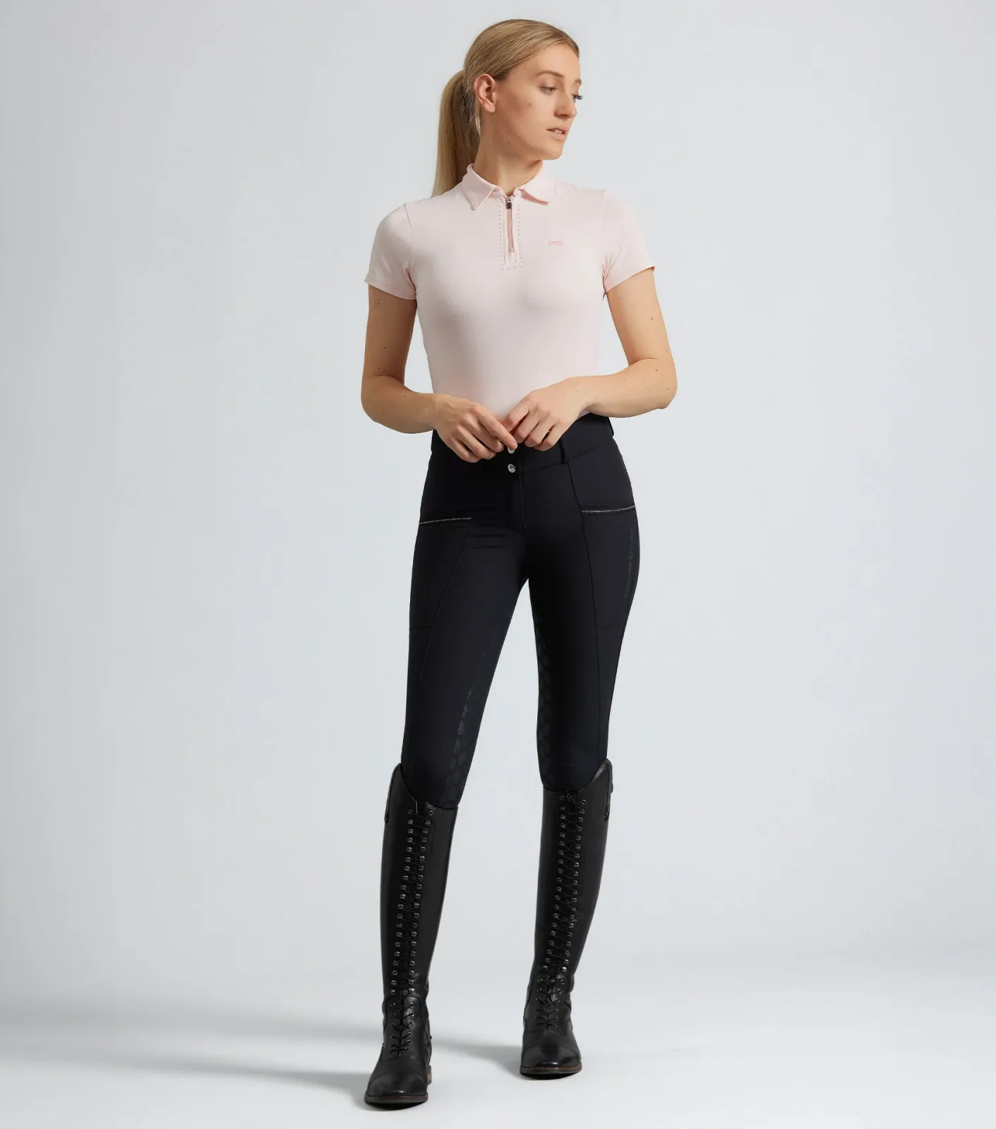 SALE - Ofena Womens Full Seat Riding Breeches Black