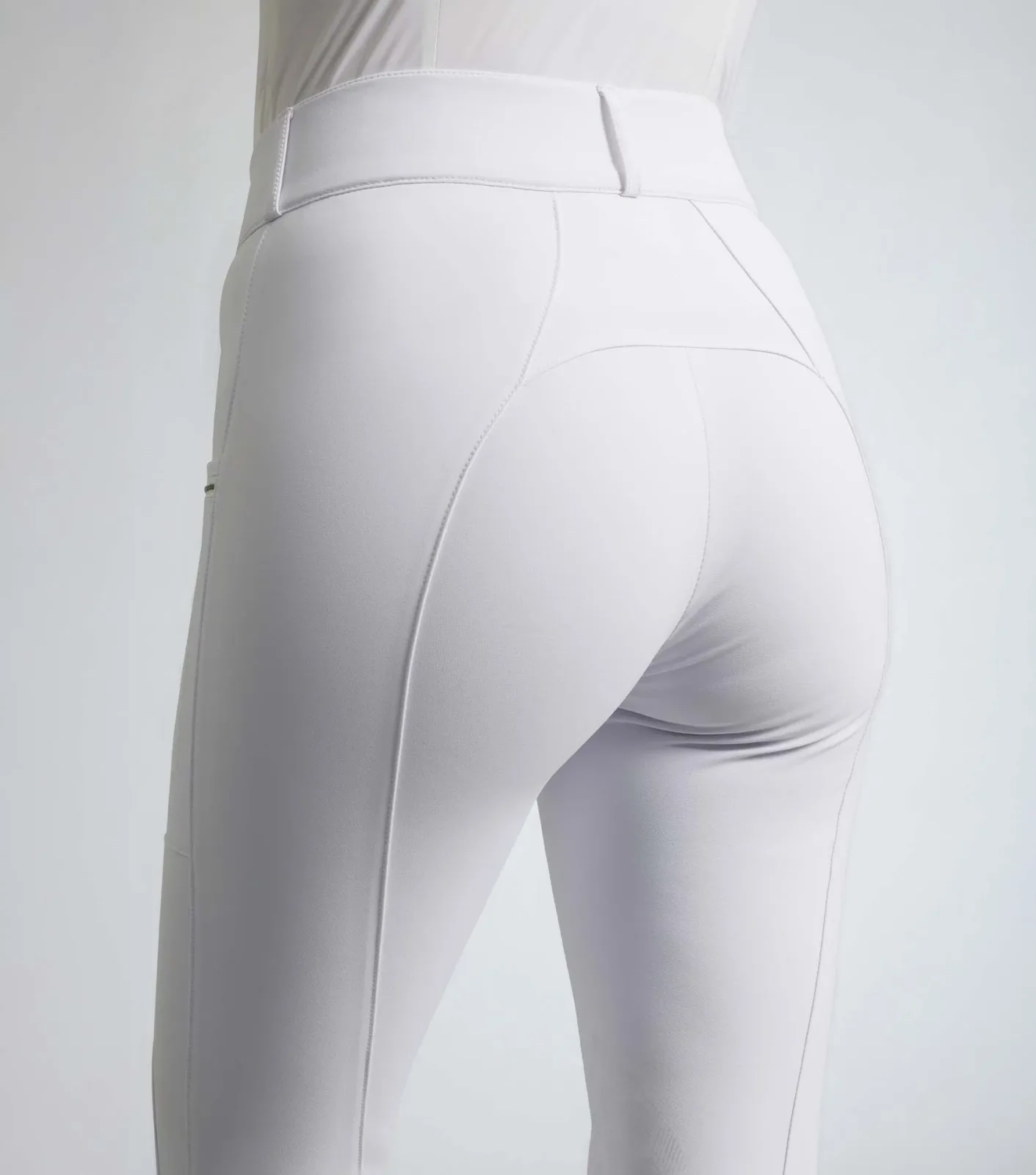 SALE - Ofena Womens Gel Knee Competition Riding Breeches White - Image 2