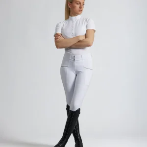 SALE - Ofena Womens Gel Knee Competition Riding Breeches White