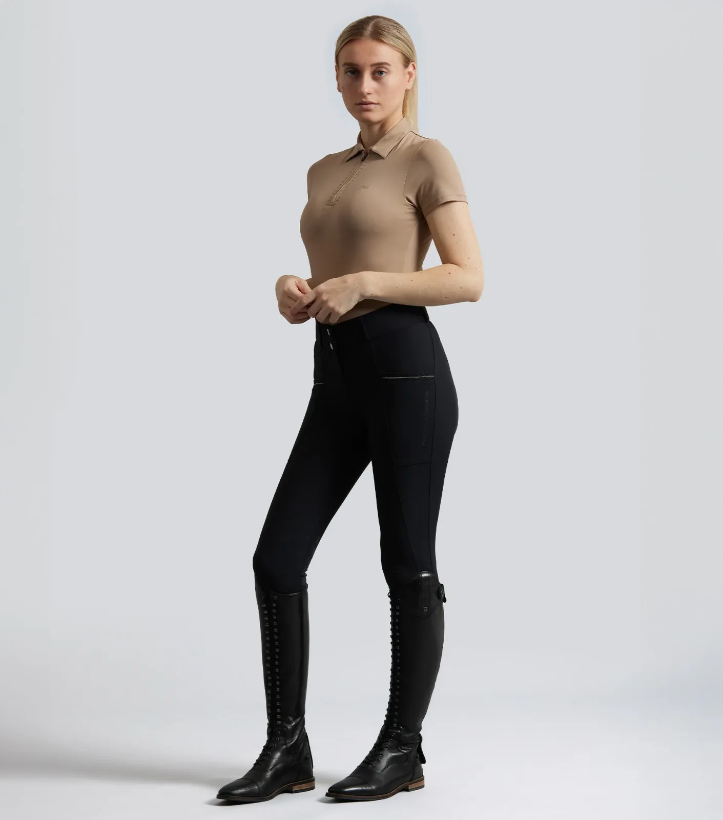 SALE - Ofena Womens Gel Knee Riding Breeches Black