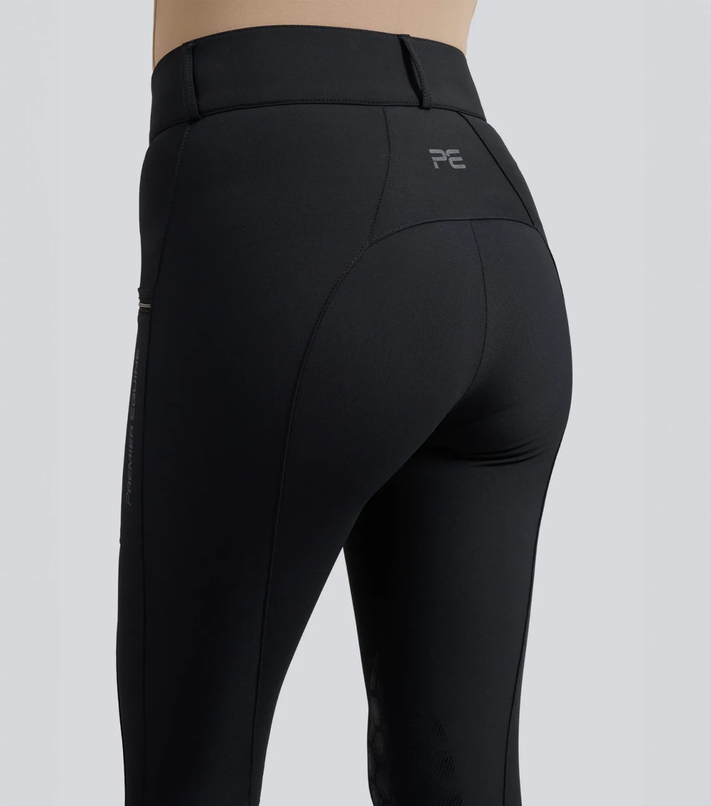 SALE - Ofena Womens Gel Knee Riding Breeches Black - Image 2