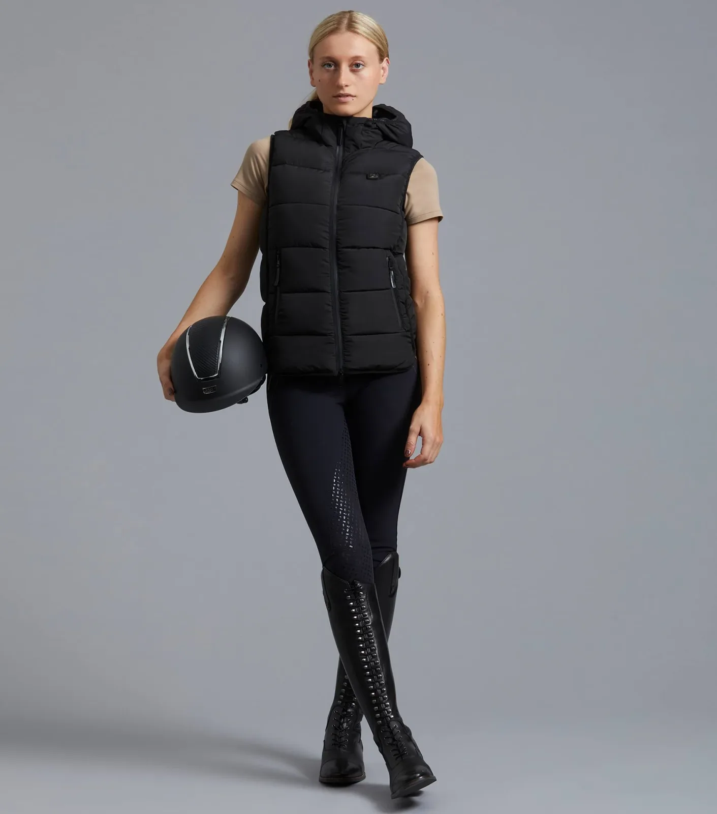 SALE - Pavoni Ladies Quilted Gilet Black - Image 2