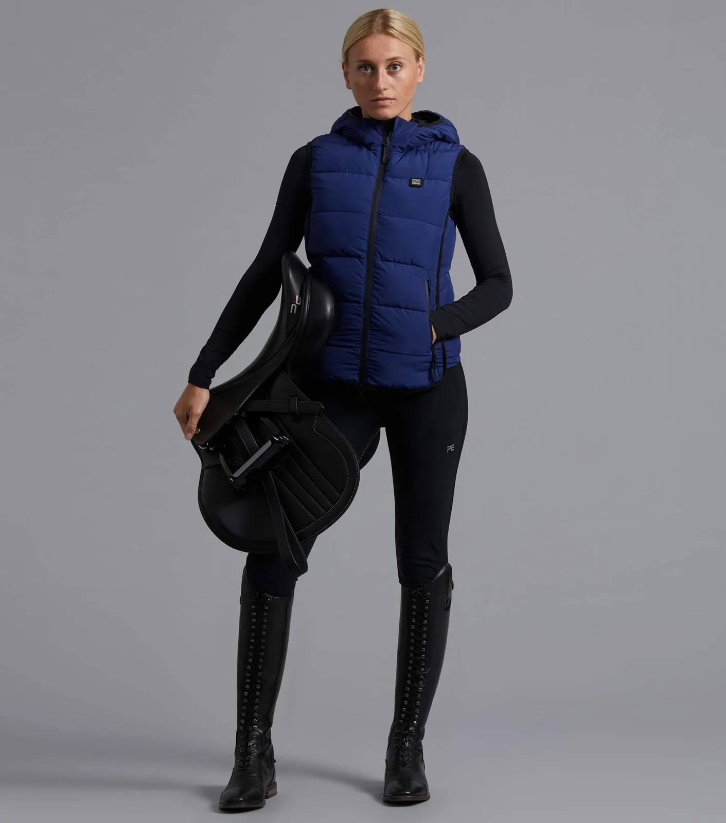SALE - Pavoni Ladies Quilted Gilet Imperial Navy - Image 2