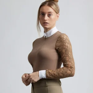 SALE - Salento Womens Long Sleeve Riding Top Fossil