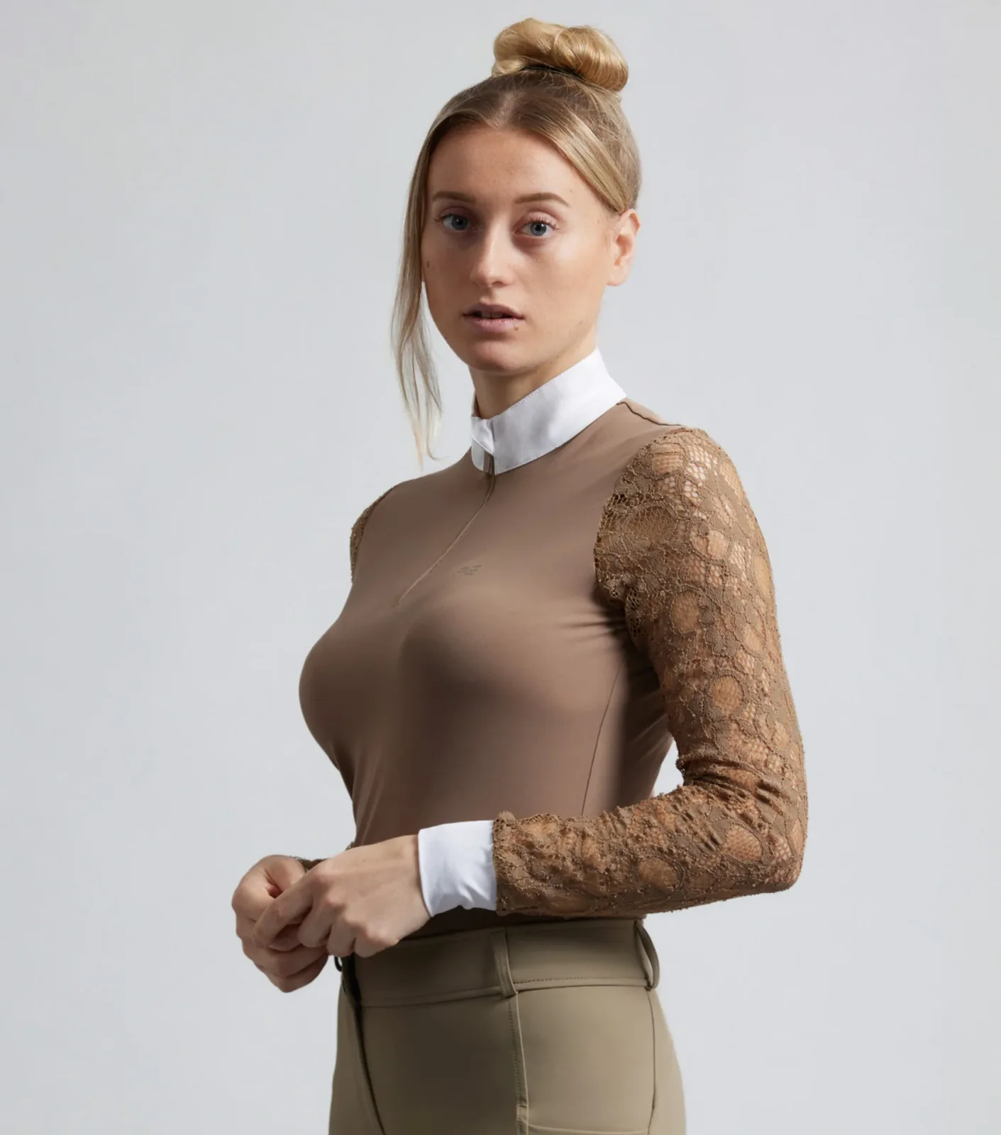 SALE - Salento Womens Long Sleeve Riding Top Fossil