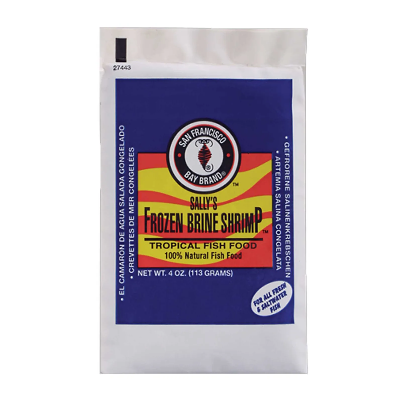 Sally's Frozen Brine Shrimp Fish Food Flat Pack (4 oz) - San Francisco Bay Brand