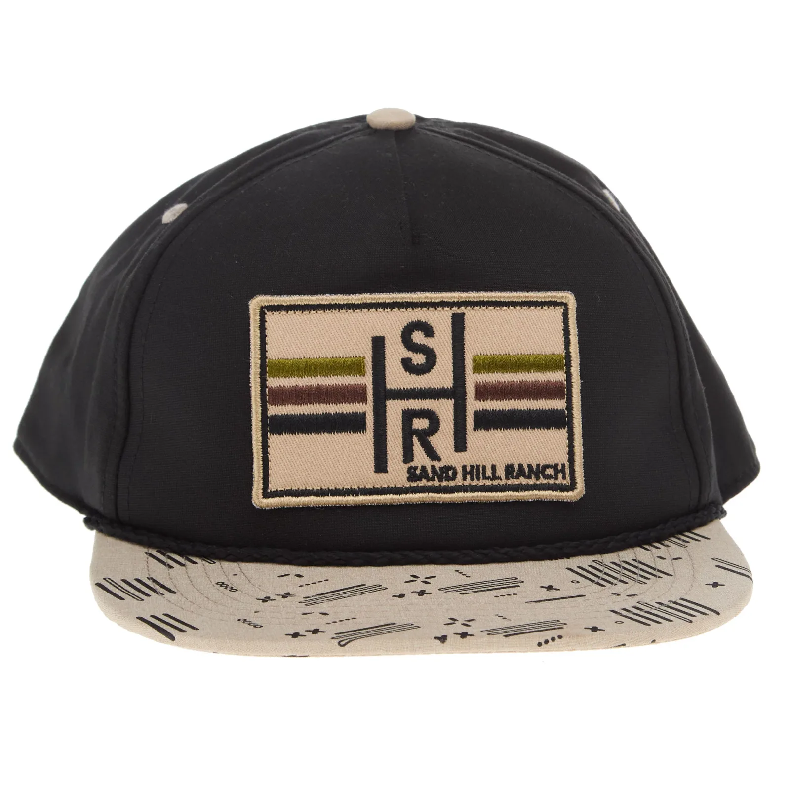 Sand Hill Ranch Black and Cream Flat Bill Cap - Image 2