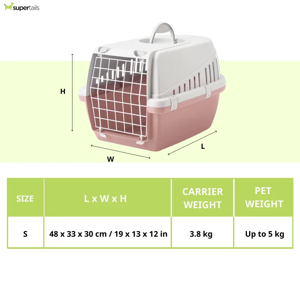 Savic Trotter 1 IATA Approved Travel Carrier for Dogs and Cats (Grey/Ash Rose) - Image 2