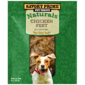 Savory Prime Naturals Chicken Feet – High Protein, Fully Digestible Dog Treats 8 oz