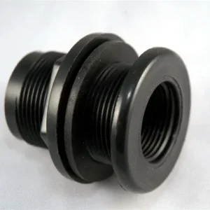 Schedule 40 Bulkhead 1" Thread X Thread Black (Hole Size 1 3/4")