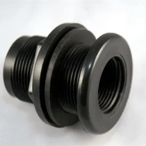 Schedule 40 Bulkhead 2" Thread X Thread Black (Hole Size 3")