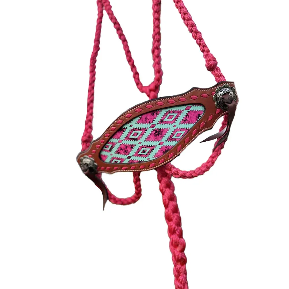 Schulz Equine Pink Aztec Bronc Noseband Horse Halter