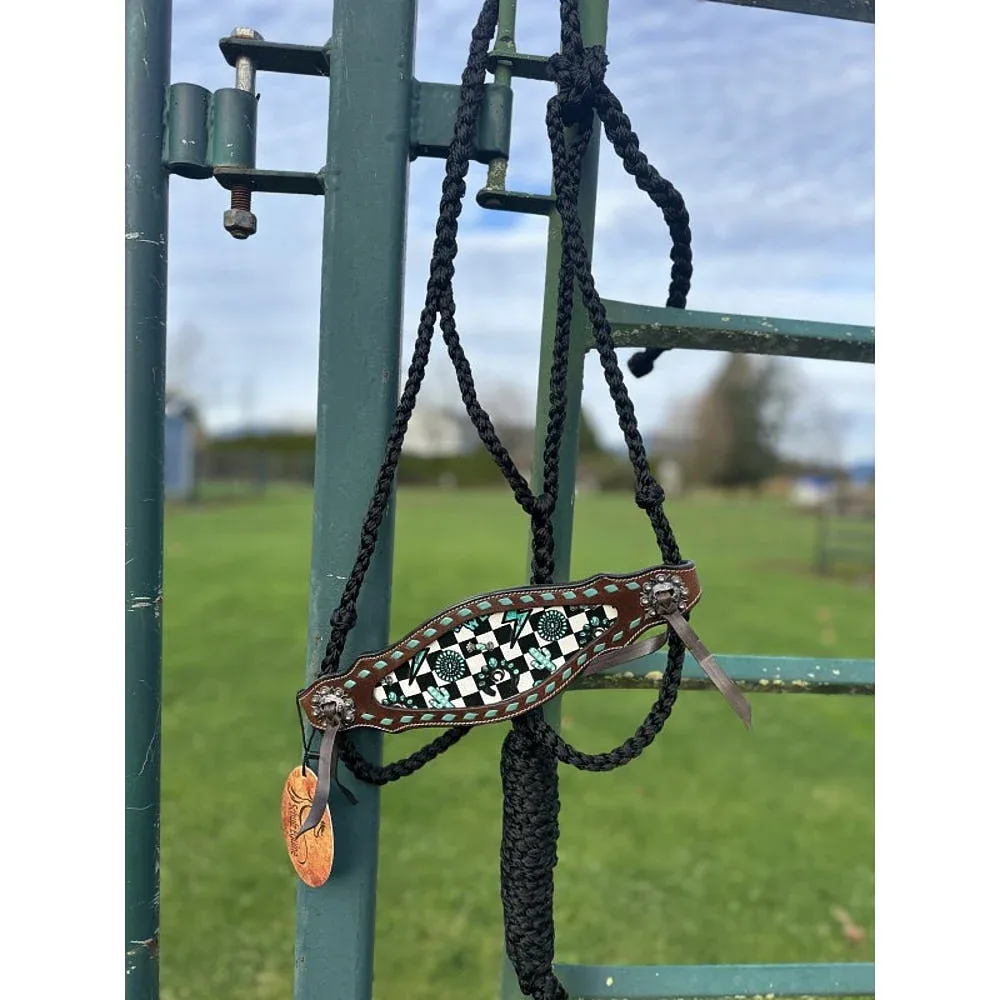Schulz Equine Turquoise Glass Noseband Braided Halter