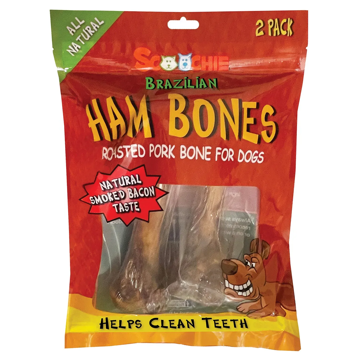 Scoochie All Natural Brazilian Ham Bones, 2-Pack