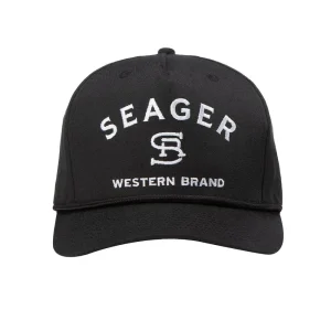 Seager Inc Men's Black Branded Snapback Cap