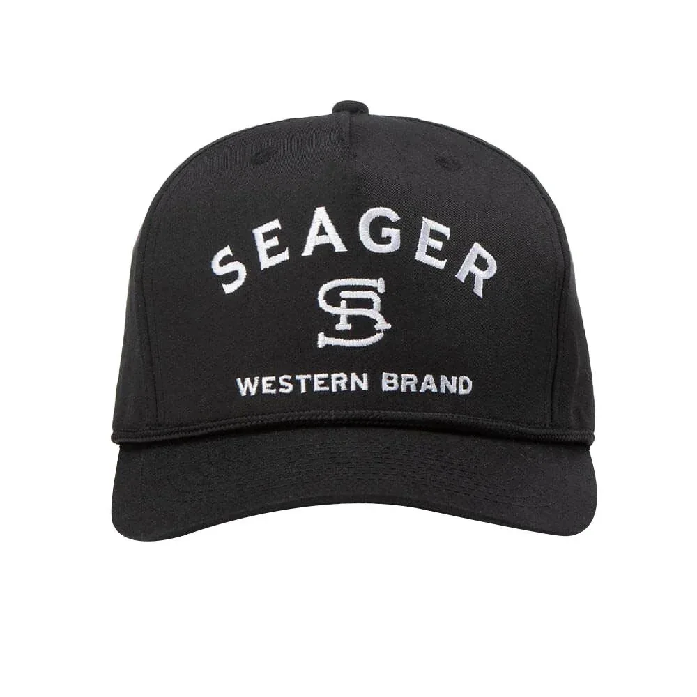 Seager Inc Men's Black Branded Snapback Cap