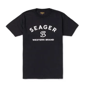 Seager Inc Mens Branded Black Tee