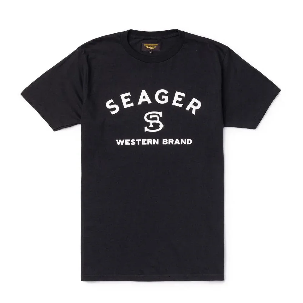Seager Inc Mens Branded Black Tee