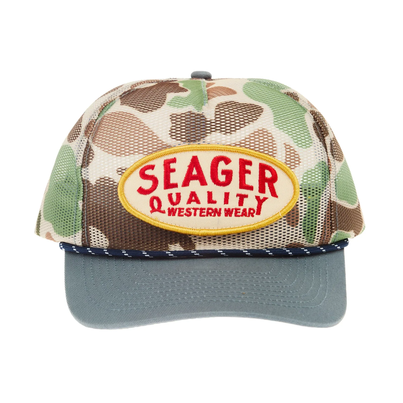 Seager Inc Men's Old Town Camo and Blue Cap - Image 2