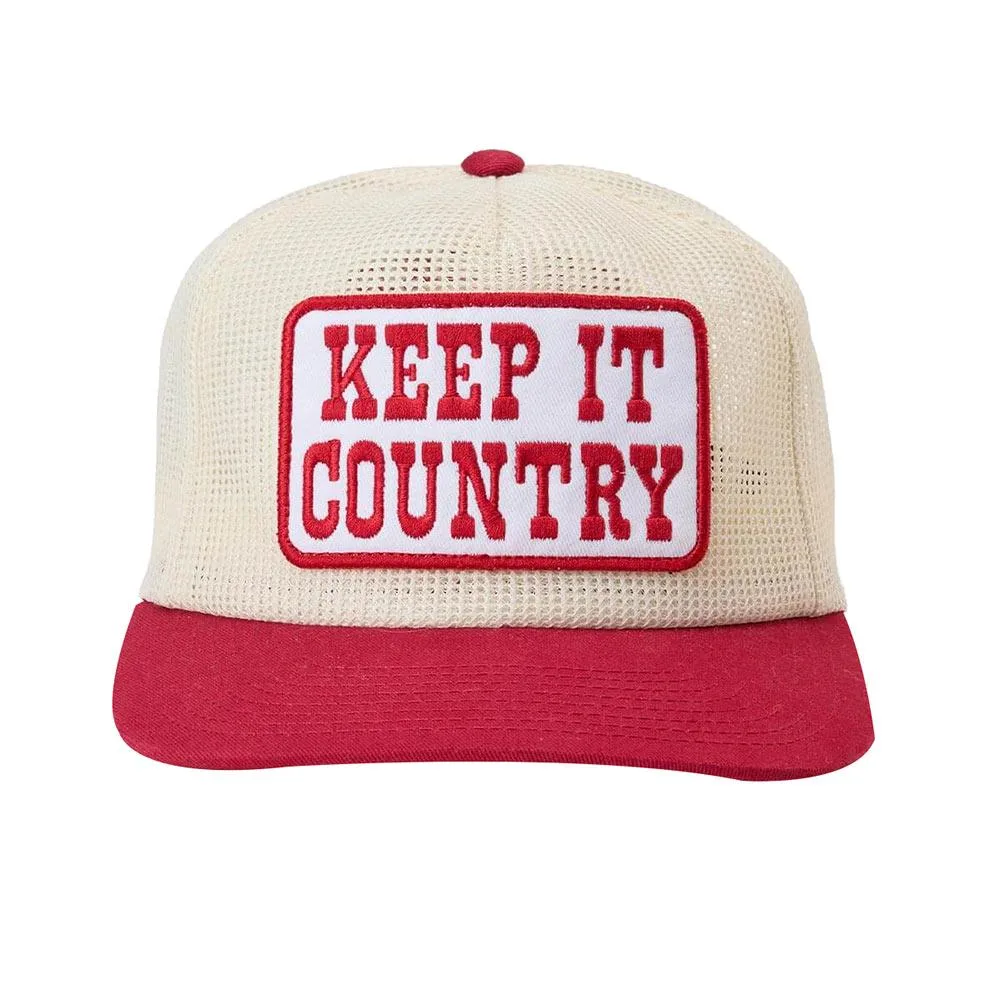 Seager Inc Men's Red Keep It Country Trucker Cap