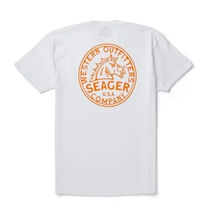 Seager Inc Mens Stang White Tee Shirt
