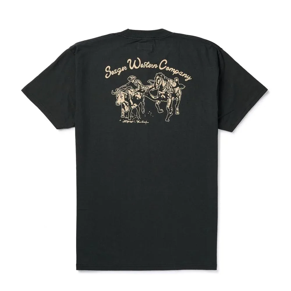 Seager Inc Mens Vintage Black Los Rios Tee Shirt