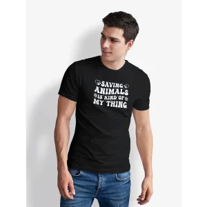 Seek Buy Love Animal Saviours Unisex Regular Tee (Black)