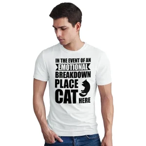 Seek Buy Love Emotional Support Cat Tee (White)