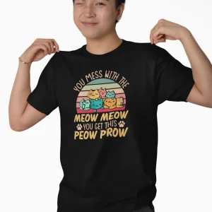 Seek Buy Love Funny Cat Lover Regular Tshirt (Black)