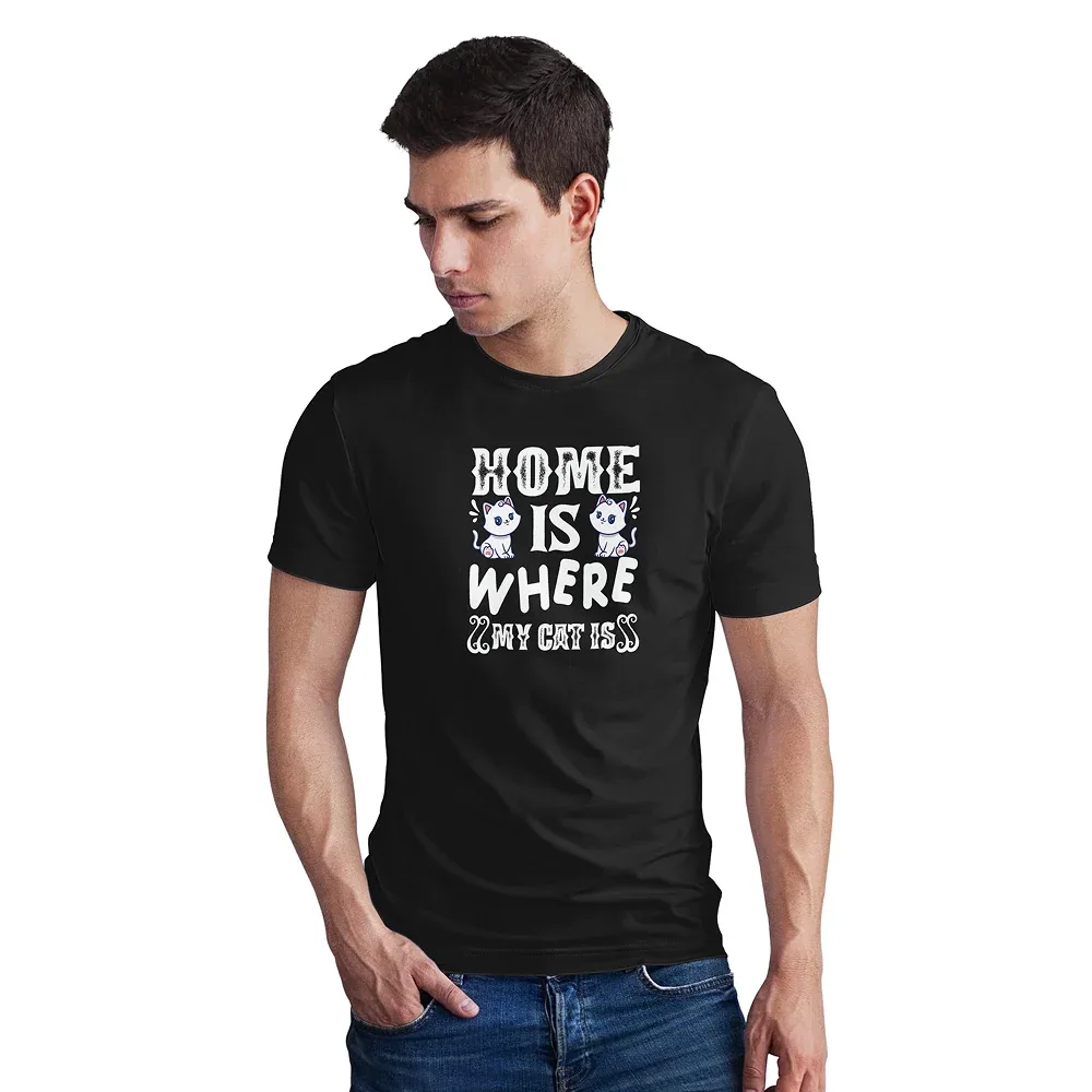 Seek Buy Love Home is Where my Cat is Unisex Tee - Image 2