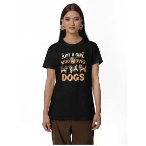 Seek Buy Love Just A Girl who Loves Dog Tee (Black)