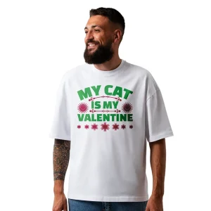 Seek Buy Love My Cat is My Valentine Oversized Tee