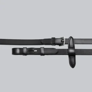 Senado Plain Leather Reins Black