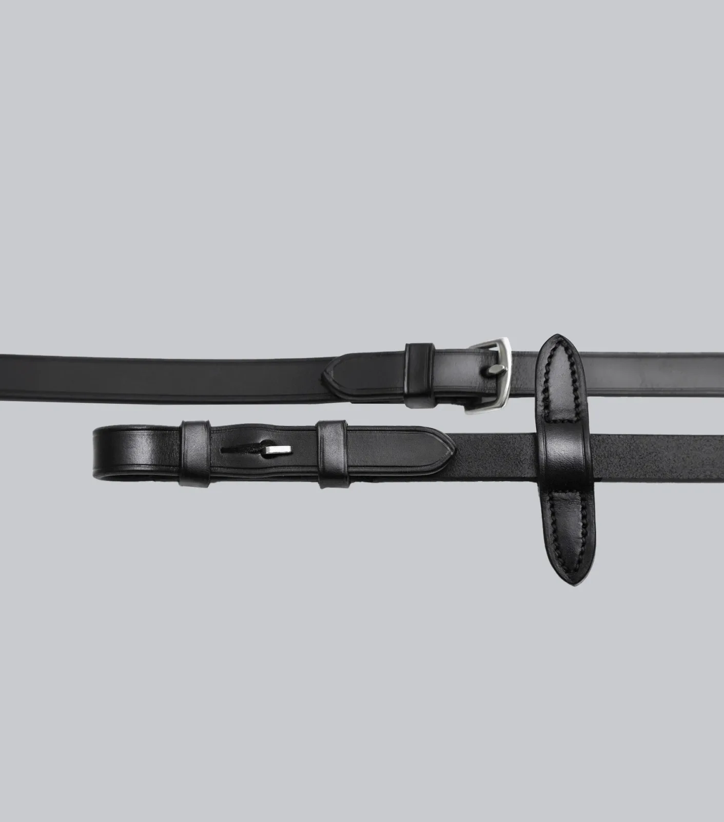 Senado Plain Leather Reins Black