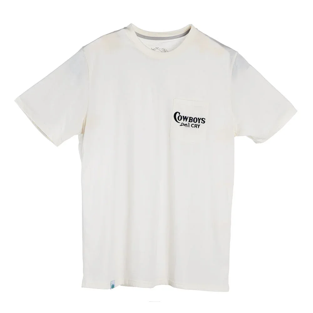 Sendero Provisions Co Mens Vintage White wboys Don't Cry Short Sleeve Tee Shirt - Image 2