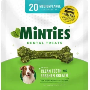 Sergeants Minties Dental Treats for Dogs Medium Large 20 count
