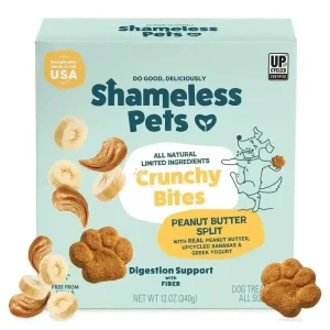 Shameless Pets Peanut Butter Split Peanut Butter & Yogurt Flavor Crunchy Dog Treats 10oz