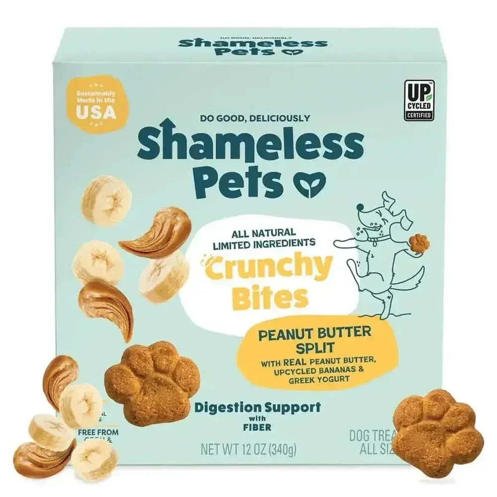 Shameless Pets Peanut Butter Split Peanut Butter & Yogurt Flavor Crunchy Dog Treats 10oz