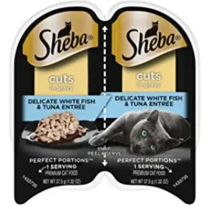 Sheba Perfect Portions Twin Pack Whitefish & Tuna Cuts in Gravy Wet Cat Food