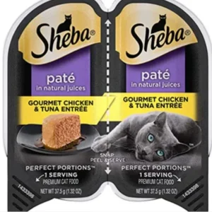 Sheba Premium Pate Poultry Entrée Twin Multi-Pack Wet Cat Food -2.65oz-24 Pack