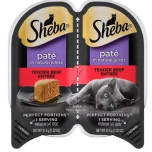 Sheba Premium Pate Twin Pack Beef Entrée Wet Cat Food - 2.65 oz - Case of 24