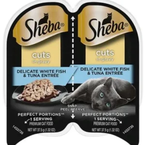 Sheba Premium Pate Twin Pack Whitefish & Tuna Entrée Wet Cat Food-2.65oz-24 Pack