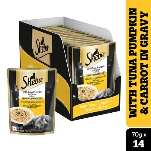 Sheba Tuna Pumpkin & Carrot In Gravy and Whiskas Tuna in Jelly Cat Wet Food Combo - Image 2