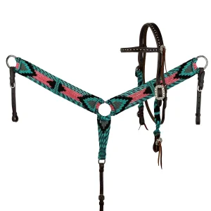 Showman® Sangria Corded Mohair Browband Headstall & Breastcollar Set